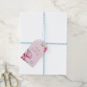 Roze Pioen Cadeaulabel (Met Touw)