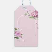 Roze Pioen Cadeaulabel (Achterkant)