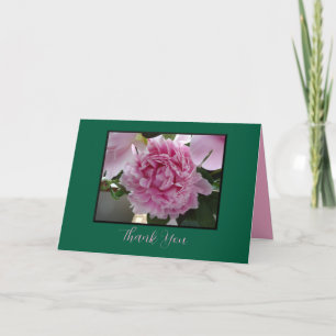 Roze Pioen Dank u kaart