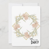 Roze Pioen Dankkaart Bedankkaart (Achterkant)