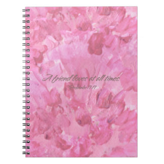 Roze Pioen - Een Vriend Loves Spiraal Notebook Notitieboek