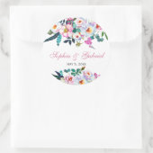 Roze Pioen Eucalyptus Bloemen Bruiloft Sticker (Tas)