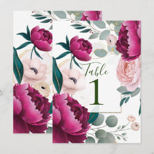 Roze Pioen Eucalyptus Tuin Bloemige Glam Bruiloft Kaart