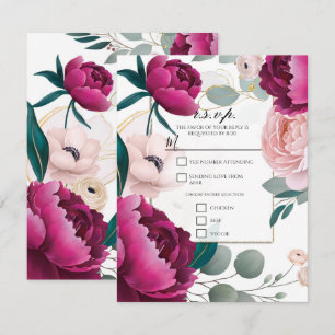 Roze Pioen Eucalyptus Tuin Bloemrijke Glamour Brui Kaart
