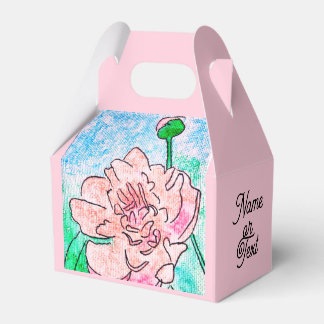 Roze Pioen Favor Doos Bedankdoosjes