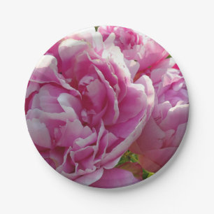 Roze Pioen foto huisje boerderij bloementuin Papieren Bordje