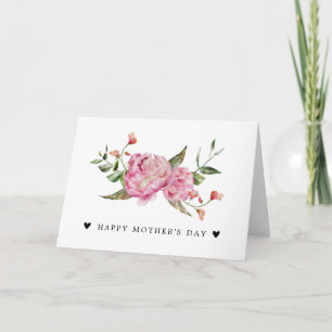 Roze Pioen Gelukkige Moederdag Kaart
