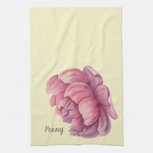 Roze Pioen Grote Bloem Theedoek