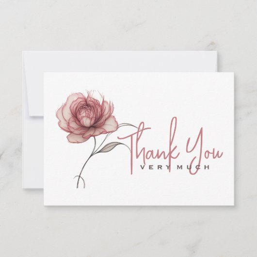 Roze pioen Heel erg bedankt (Voorkant)