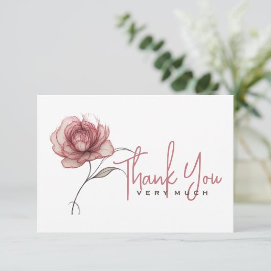 Roze pioen Heel erg bedankt (Staand voorkant)