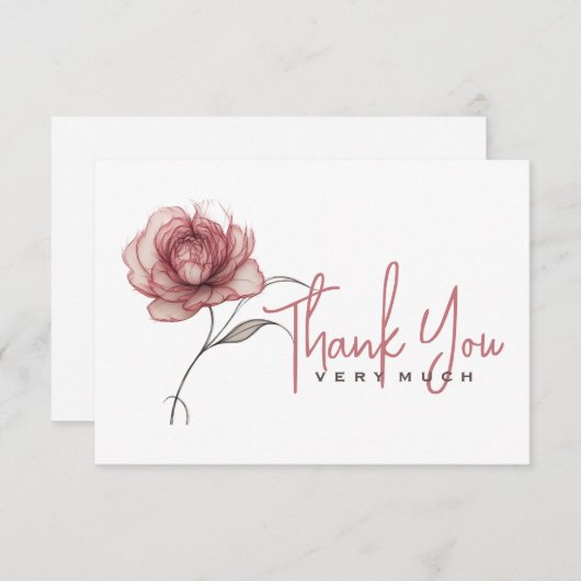 Roze pioen Heel erg bedankt (Voorkant / Achterkant)