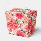 Roze Pioen Party Behandeldoos Bedankdoosjes (Achterkant)