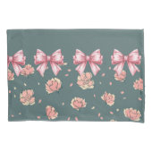 Roze pioen patroon en boog kussensloop (Voorkant)