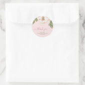 Roze Pioen Roos Trouw Bedankje Sticker (Tas)