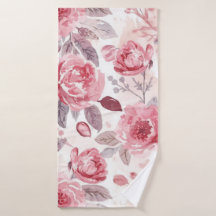 Roze Pioen Roos Waterverf Bloementuin