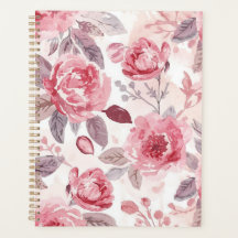 Roze Pioen Roos Waterverf Bloementuin