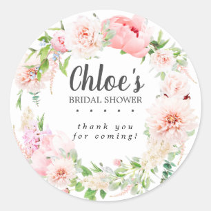 Roze Pioen Trouw Bruiloft Feestcadeau Sticker