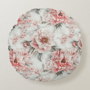 Roze Pioen Watercolor Dekbedovertrek Rond Kussen