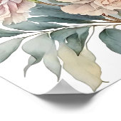 Roze Pioen Waterverf Schilderij Art Print (Hoek)