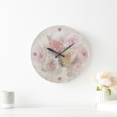 Roze Pioenbloem Bloesem Romantisch Decor Grote Klok (Huis)