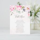 Roze Pioenbloem bruiloft Zitting Grafiek Tabel Pla (Staand voorkant)