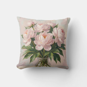Roze Pioenboeket Romantisch Bloemstuk Kussen