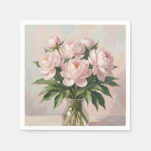 Roze Pioenboeket Romantisch Bloemstuk Servet