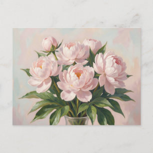 Roze Pioenboeket Romantische Bloemen Briefkaart