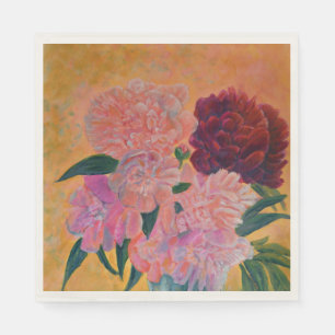 Roze Pioenboeket Servetten