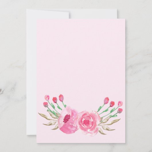 Roze pioenen betoverd chique eerste verjaardag kaart (Achterkant)