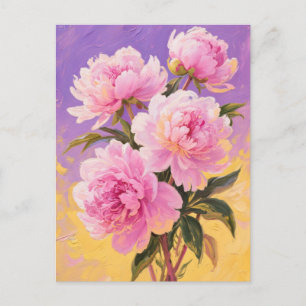 Roze pioenen briefkaart