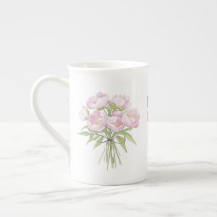 Roze pioenen met boog Fijn Porselein Kop