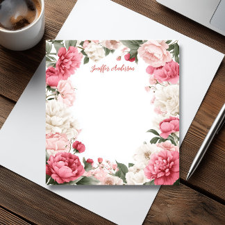 Roze pioenen moderne bloem notitieblok