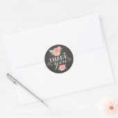 Roze Pioenen op Chalkboard Dank u Stickers (Envelop)