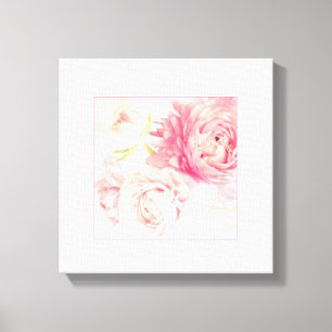 Roze Pioenen Uitgerekt Verpakt Canvas Art Print