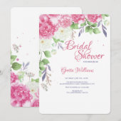 Roze pioenen uitnodiging (Voorkant / Achterkant)