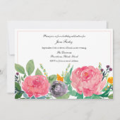 Roze pioenen uitnodiging (Voorkant)