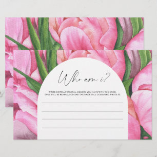 Roze pioenen - Wie ben ik vrijgezellenfeest spel Briefpapier