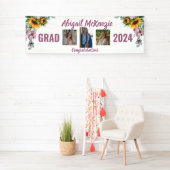 Roze Pioenen Zonnebloem Afstuderen Banner (Insitu)