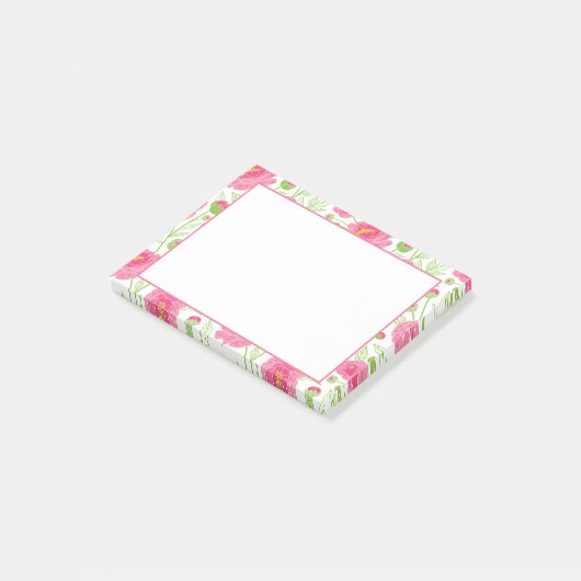Roze Pioenentuin Post-it® Notes (Schuin)