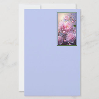 Roze Pioenknoppen en bloemen papiersoort
