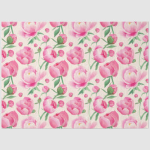 Roze pioenroos florale decoupage tissuepapier