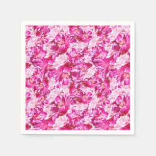 Roze Pioenrozen Abstracte Bloem Cocktailservetjes Servet