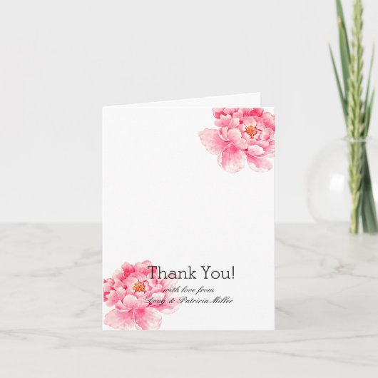 Roze Pioenrozen Bloemstuk Bedankt (Voorkant)