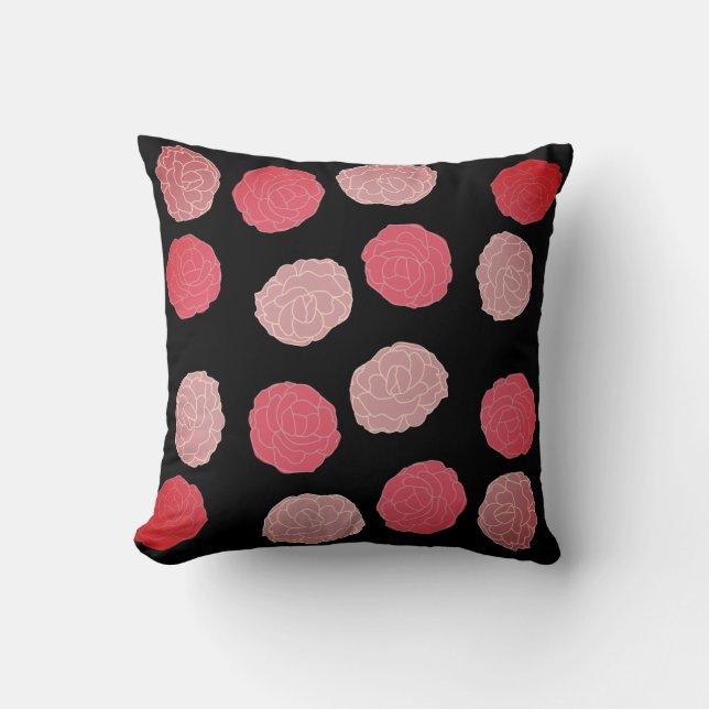 Roze Pioenrozen Kussen (Voorkant)
