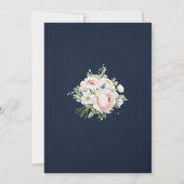 Roze Pioenrozen Marine achtergrond bruiloft uitnod (Achterkant)