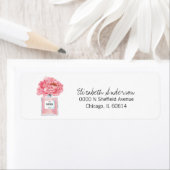 Roze Pioenrozen & Parfum Bloemig Bruiloft Adreskaa Etiket (Insitu)