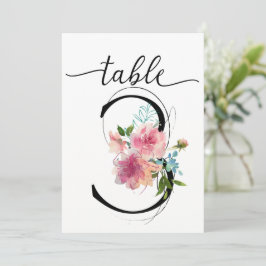 Roze Pioenrozen Tafel drie Tafelnummer