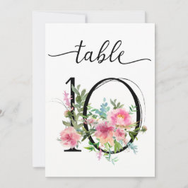 Roze Pioenrozen Tafel Tien Tafel Nummer Kaart