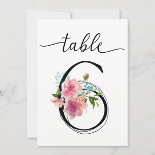 Roze Pioenrozen Tafel zes Tafelnummer